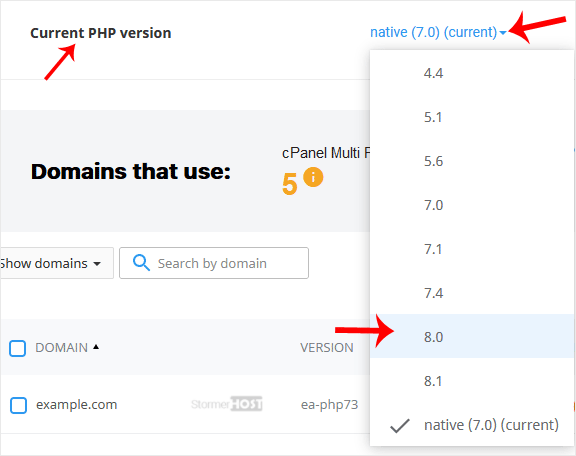 cp-cl-current-php-version-option.gif