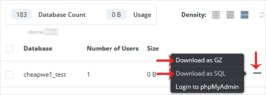 How to download your database from DirectAdmin Archivio Domande